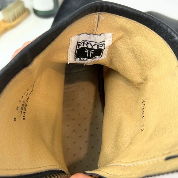 Frye Phillip Studded Harness Boots Moto Biker Full Leather Ankle Booties Black 9 - Picture 13 of 16